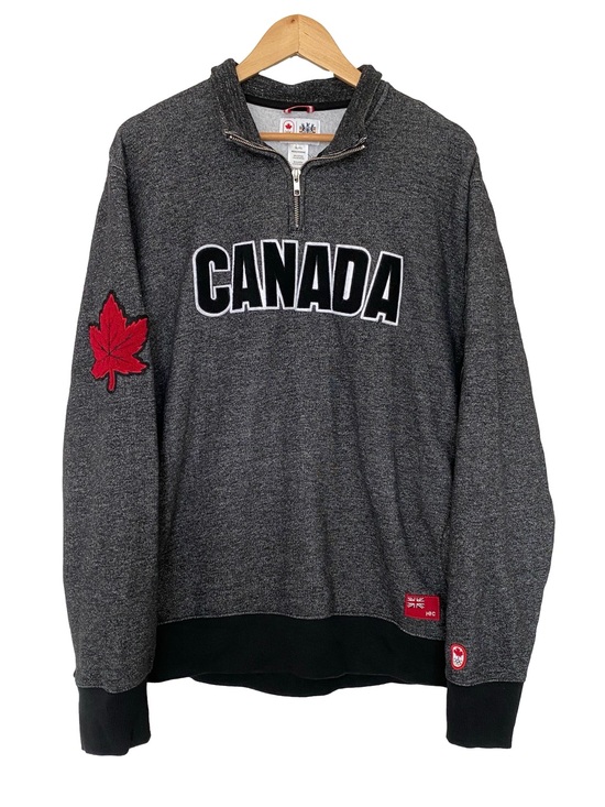 Hudson's Bay Company Other - London 2012 Olympic Team Canada HBC 1/4 Zip Sweatshirt Mens XL Heather Black